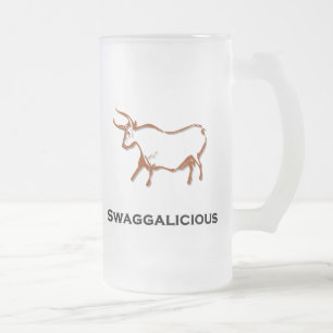 Bull swaggalicious frosted glass beer mug