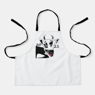 Bull symbol New Year 2021 Chinese calendar black w Apron