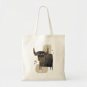 Bull / Taurus Black Tote Bag