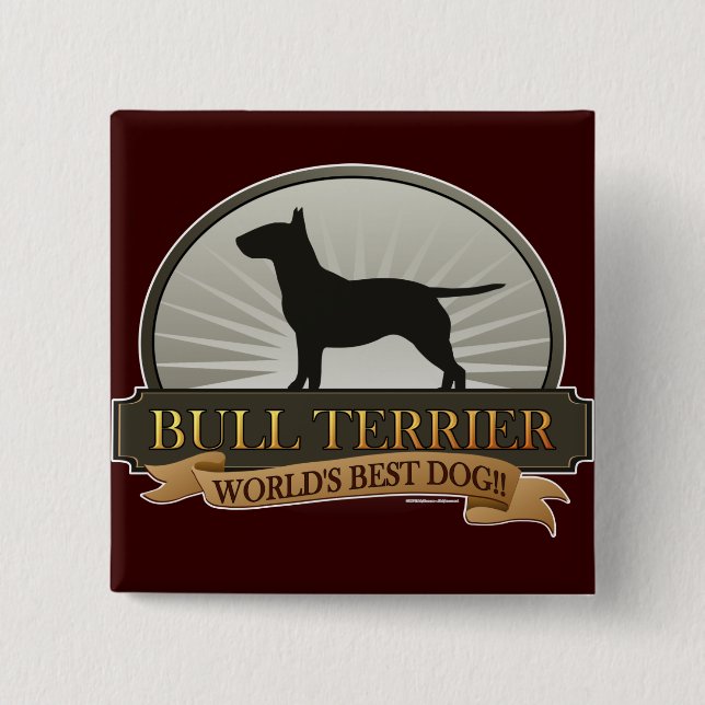 Bull Terrier 15 Cm Square Badge (Front)