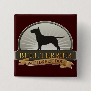 Bull Terrier 15 Cm Square Badge