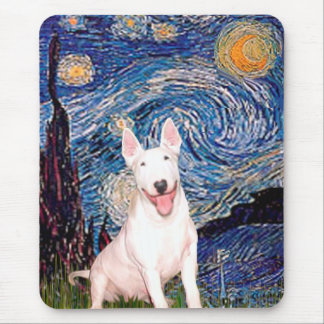 Bull Terrier 4 - Starry Night (Vert) - Customised Mouse Mat