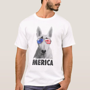 Bull Terrier 4Th Of July Merica Men American Flag T-Shirt