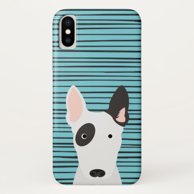 Bull Terrier and Grunge Stripes Pattern Case-Mate iPhone Case (Back)