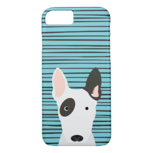 Bull Terrier and Hand Drawn Stripes Pattern iPhone 8/7 Case