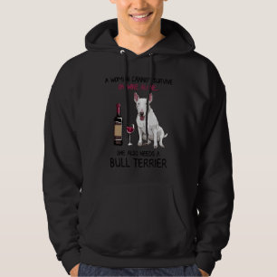 Bull Terrier And Wine Dog Fitted Hoodie