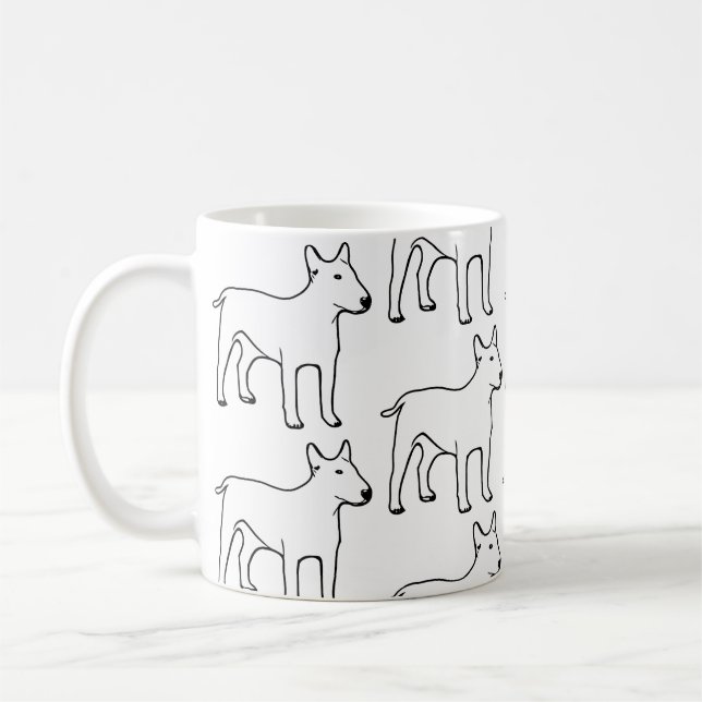 Bull Terrier Artsy Coffee Mug (Left)