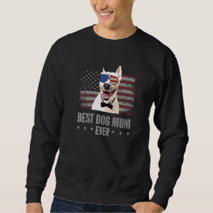 Bull Terrier Best Dog Mum Ever Retro Usa American Sweatshirt