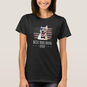 Bull Terrier Best Dog Mum Ever Retro Usa American T-Shirt