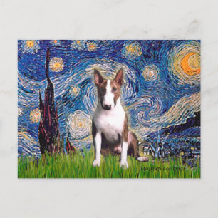Bull Terrier (Br) - Starry Night Postcard