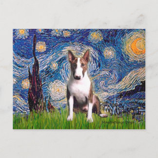 Bull Terrier (Br) - Starry Night Postcard