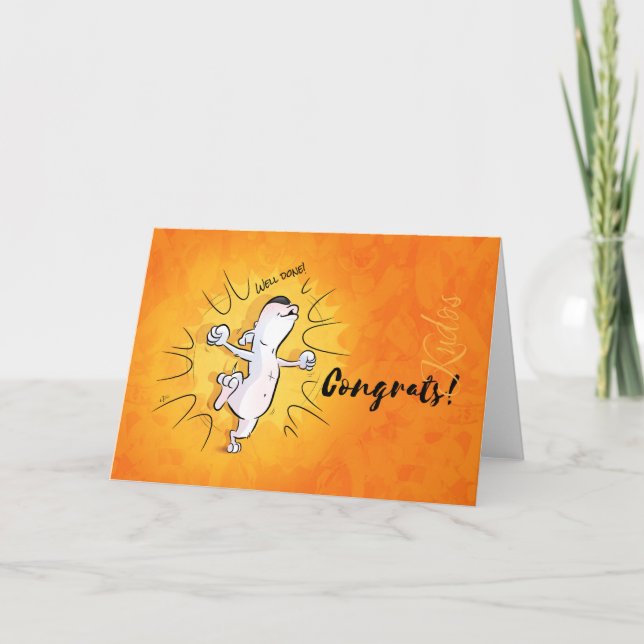 Bull Terrier Cartoon Card "Congratulations" (Front)