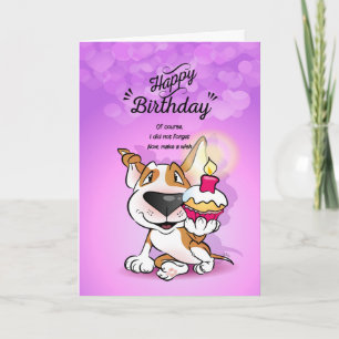 Bull Terrier Cartoon Card "Happy Birthday"