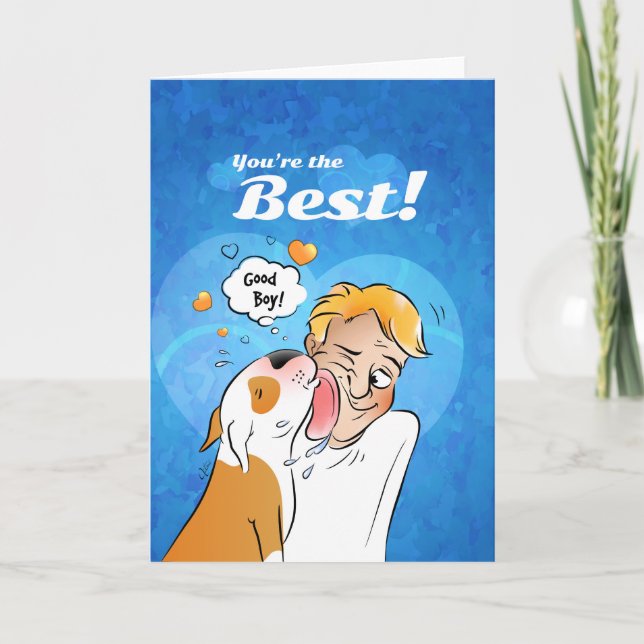 Bull Terrier Cartoon Card "You're the best" (Front)