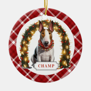 Bull Terrier Ceramic Circle Ornament