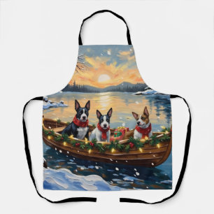 Bull Terrier Christmas Boat Holiday Apron