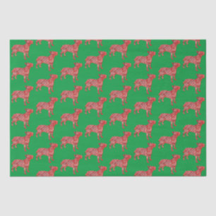 Bull Terrier Christmas Dog Cute Silhouette Green Tissue Paper