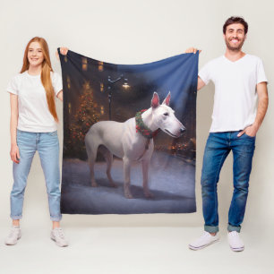 Bull Terrier Christmas Festive Season Fleece Blanket