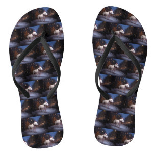 Bull Terrier Christmas Festive Season Flip Flops