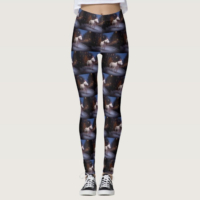 Bull Terrier Christmas Festive Season Leggings (Front)