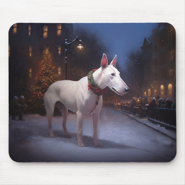 Bull Terrier Christmas Festive Season Mouse Mat (Front)