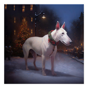 Bull Terrier Christmas Festive Season Poster
