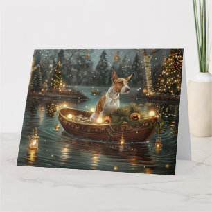 Bull Terrier Christmas Festive Voyage Card