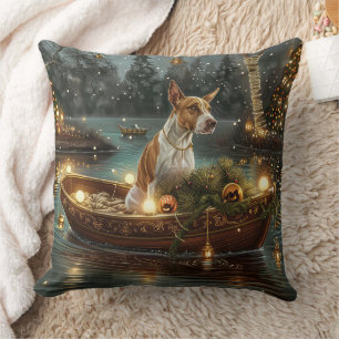 Bull Terrier Christmas Festive Voyage Cushion