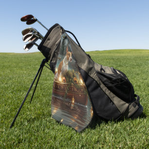 Bull Terrier Christmas Festive Voyage Golf Towel