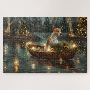 Bull Terrier Christmas Festive Voyage Jigsaw Puzzle