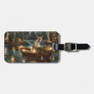 Bull Terrier Christmas Festive Voyage Luggage Tag
