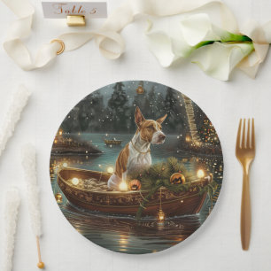 Bull Terrier Christmas Festive Voyage Paper Plate