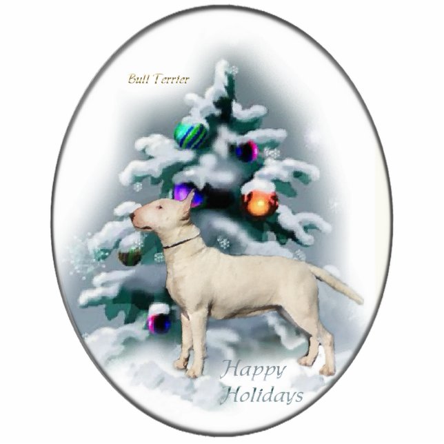 Bull Terrier Christmas Gifts Photo Sculpture Decoration (Front)