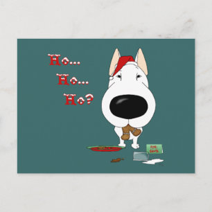 Bull Terrier Christmas Holiday Postcard