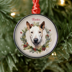 Bull Terrier Christmas Pet Memorial Dog Breed Metal Tree Decoration