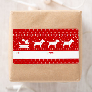 Bull Terrier Christmas Sleigh Dogs Holiday To From