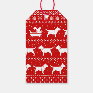 Bull Terrier Christmas Sleigh Dogs Holiday To From Gift Tags