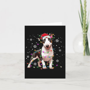 Bull Terrier Christmas Sweater Dog Xmas Lights Tre Card