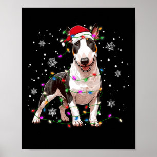 Bull Terrier Christmas Sweater Dog Xmas Lights Tre Poster