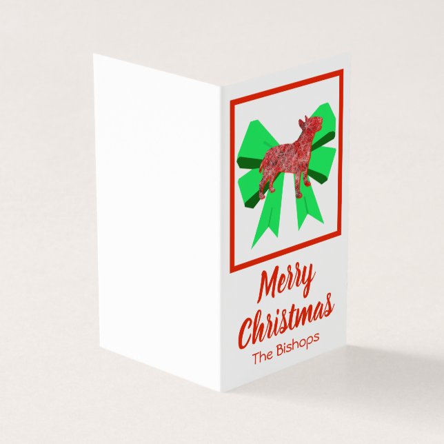 Bull Terrier Christmas Tree Dog Small Gift Tag (Outside)
