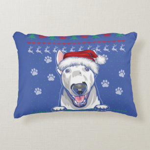 Bull Terrier Christmas Ugly Sweater Funny Dog Love Decorative Cushion