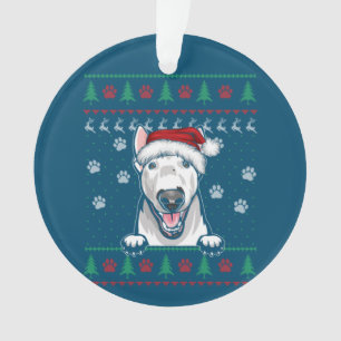 Bull Terrier Christmas Ugly Sweater Funny Dog Love Ornament