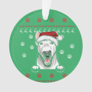 Bull Terrier Christmas Ugly Sweater Funny Dog Love Ornament