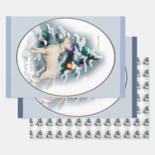 Bull Terrier Christmas Wrapping Paper Sheet