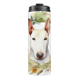 Bull Terrier Christmas Wreath Festive Pup Thermal Tumbler