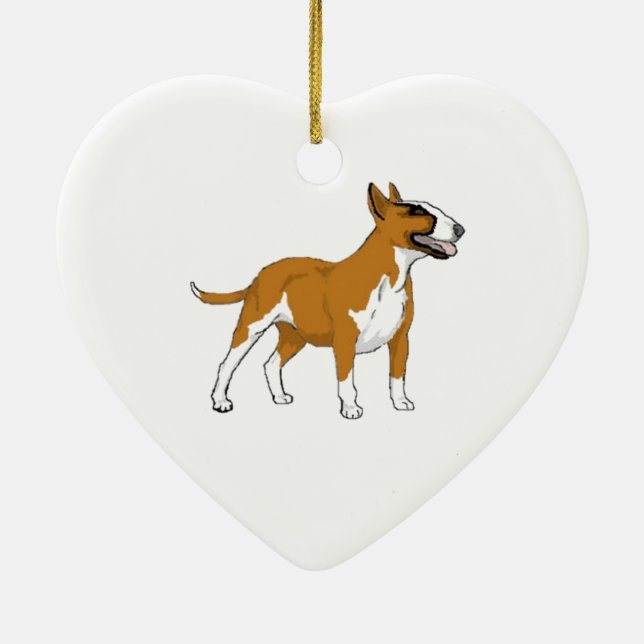 Bull Terrier -- Coloured Ceramic Tree Decoration (Back)