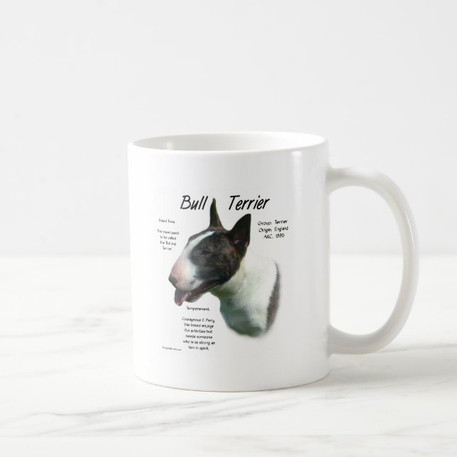 Bull Terrier (coloured) History Design Coffee Mug (Right)
