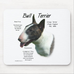 Bull Terrier (coloured) History Design Mouse Mat