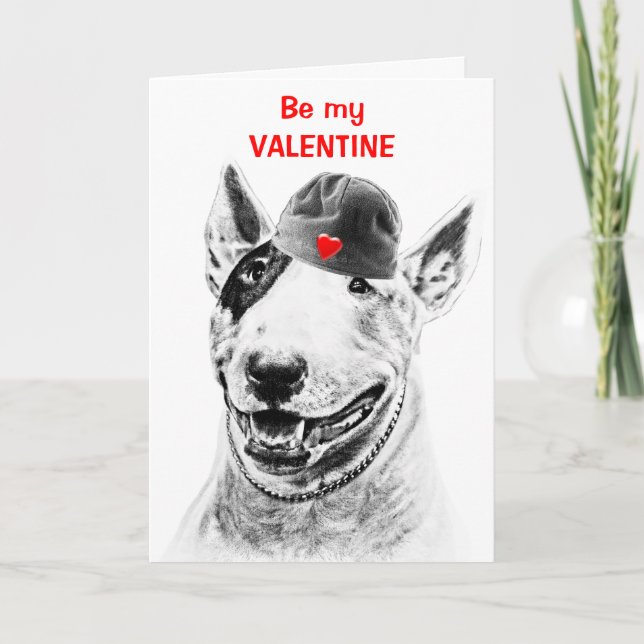 BULL TERRIER - Custom Valentines Day Card (Front)