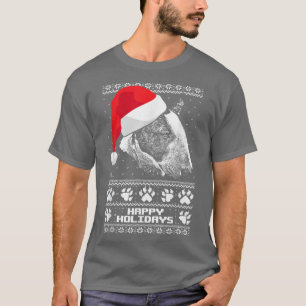 Bull Terrier Cute Happy Holidays Christmas T-Shirt